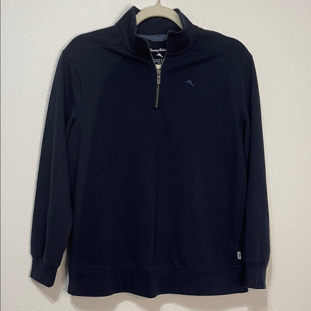 Tommy Bahama Dark Blue Zip-Up Sweatshirt Size L (14/16) EUC